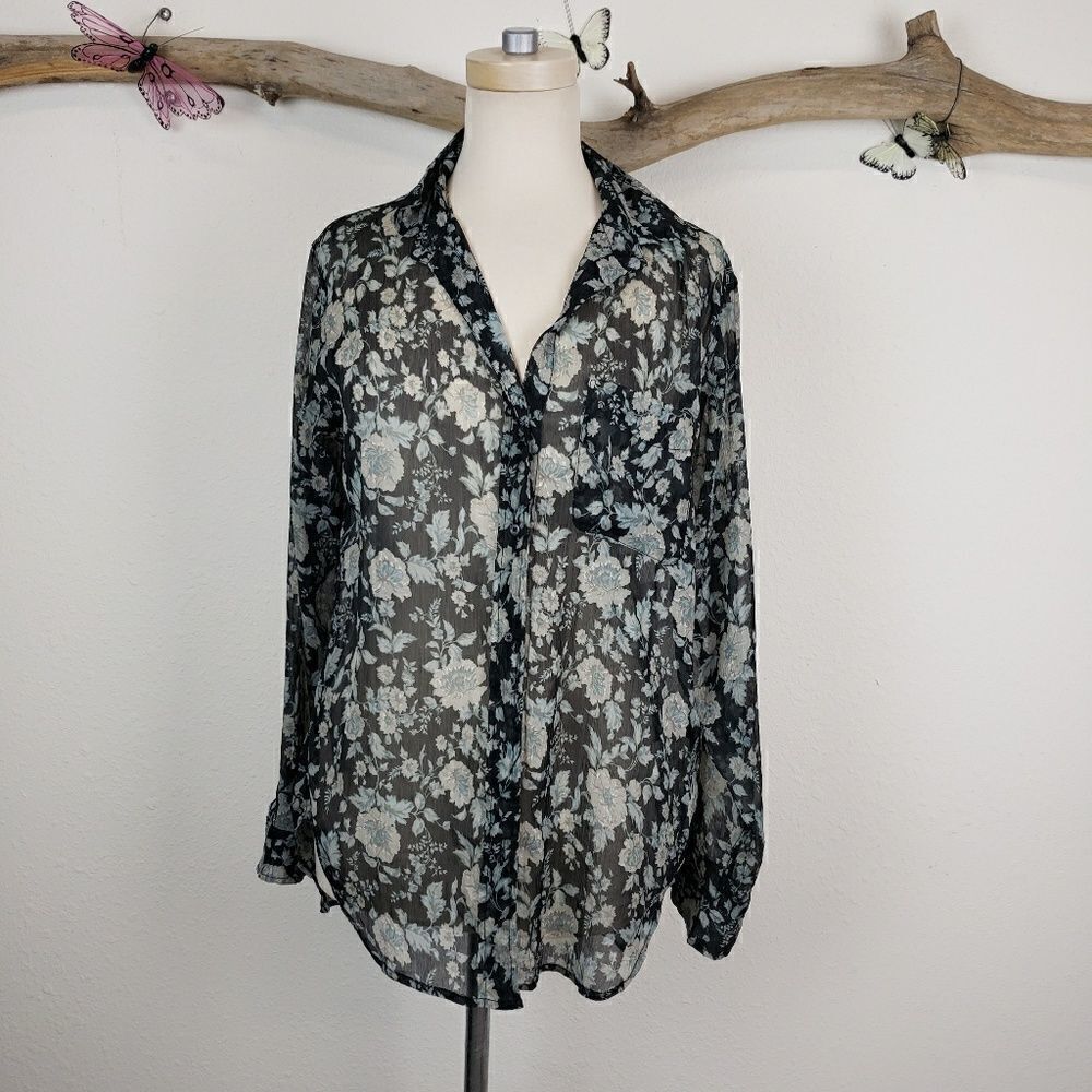 Ralph Lauren denim & supply sheer floral blouse